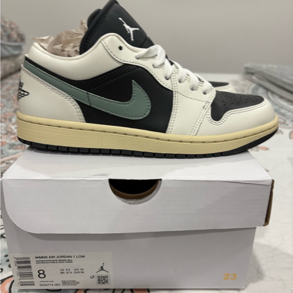 Nike Air Jordan 1 Low - Black, Cream, and Green